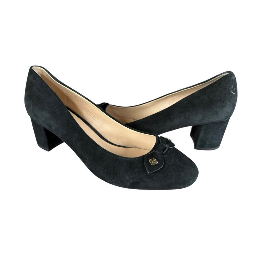 Kate Spade New York Black Benice Pumps Women's Size 7.5 M Black Block Heel Shoes - Picture 3 of 11